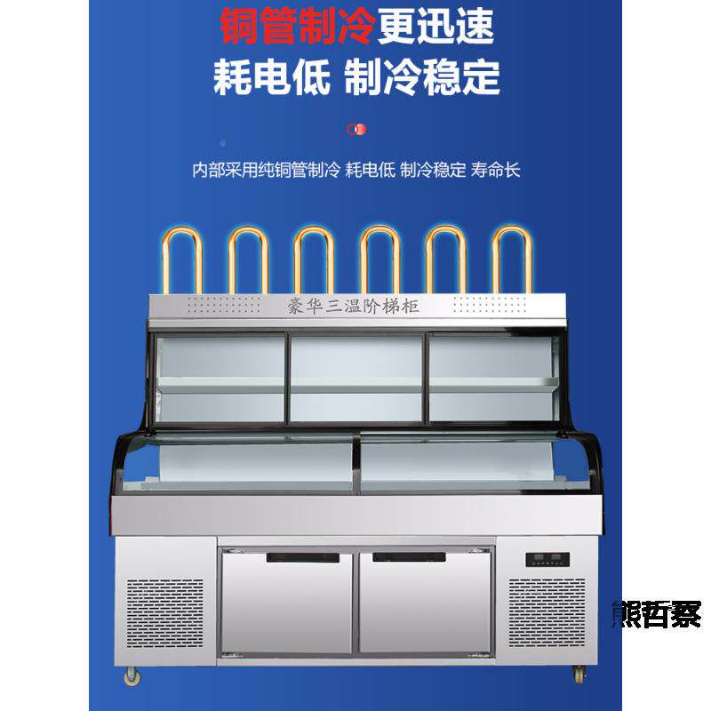 三温三控梯冷藏展示阶五柜商柜用层770饭店烧烤串串麻辣烫保鲜点