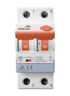 JHRRGZBO过短带路漏电保护220V1P+N剩余电流断路器CAC型10Ka分