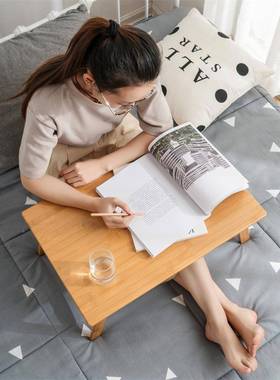 全竹制免安装（）学作业桌折叠式上书桌便捷电脑桌懒WJY人户生外