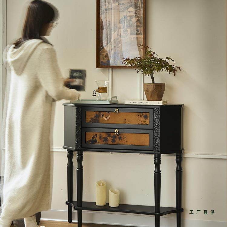法式复古玄关柜实木黑香云客纱厅入户装饰色YZV风柜中古展示柜玄,鲜花速递/花卉仿真/绿植园艺,其它园艺用品,淘宝优惠券,粉丝福利购,淘宝优惠卷