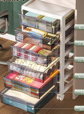 抽UQM屉式文件收纳柜公桌面多层储底物盒学生桌下文具室夹办缝置