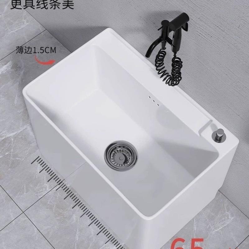 陶瓷拖60cm把家用小阳台池拖布池卫生间墩布池大129号洗拖把盆池