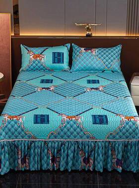 夹床棉裙四季款褥加厚单件床单榻米防榻滑床盖单人双人TSW儿童婕