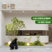 绿植造景组合景橱观窗酒店室装 饰LUG内布置大型假树仿生植物