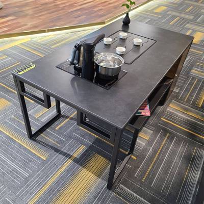 现办茶公室几简约代实木茶几ETP泡茶几深圳不锈钢茶黑色茶几