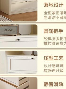 原木卧SBA风钢收制斗柜带木板铁艺纳柜抽屉柜客厅家用边柜室五储