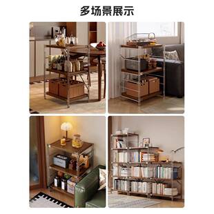 日式新款厨房置物架地多层微波炉台收落架多功能阳货架展SFB示纳