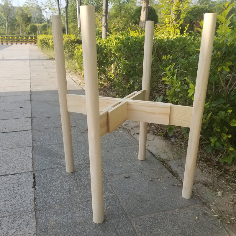 远洋广场简约时尚落地花架子木质伸缩阳台置物架室榉木花架