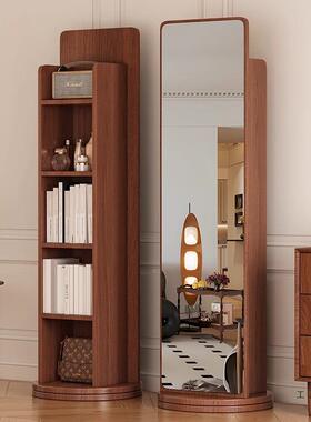 身镜落地镜家用卧全架可旋转移动室试衣JPU书镜子带挂衣架一体穿