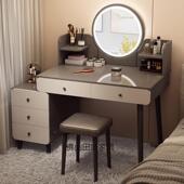 梳新柜妆台卧见详情室简约现代化妆柜2纳025年款 小型收斗一体书桌