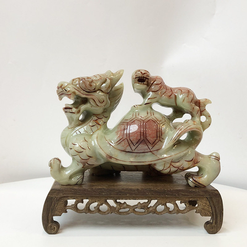 钰程本命年玉器龙龟护岁摆件