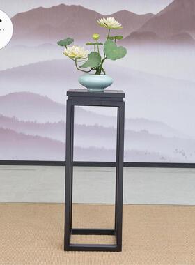 新中邮式实木面花架QBC现代简约单落地客厅仿古层地花架整装包户