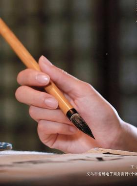 毛专业级书僮柳羊毫兼毫笔大楷初笔学中楷ORG湖笔者专业级欧楷颜