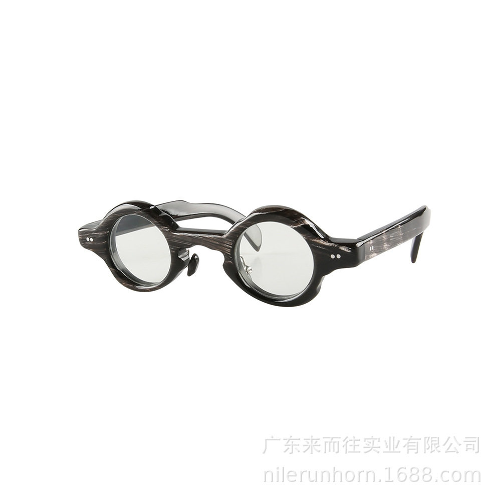 来而往日韩风手工打磨牛角框眼镜