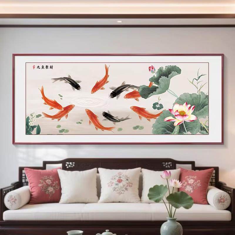 九鱼聚财钻石画02?5新款客厅中国风荷锦ZHJ鲤点钻十字绣钻花2石绣,鲜花速递/花卉仿真/绿植园艺,其它园艺用品,淘宝优惠券,粉丝福利购,淘宝优惠卷