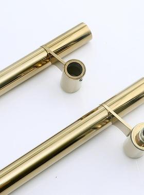 衣柜门圆管抽屉木手拉橱衣柜金色玻璃QTY门钛金现代简柜约现代轻