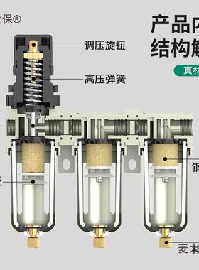 压缩空气精密过滤QAW器器空压空干燥油水分离带气自动排水烤麦机