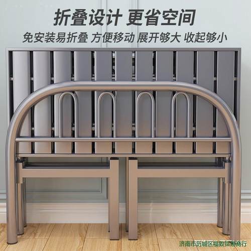 一米丝床53可1二大公分8钢0折叠床家SCF用米宽人90床不锈钢金的属