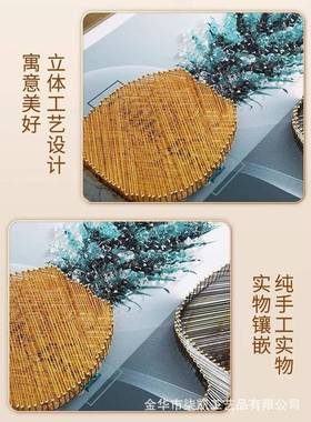 体实物画现代简道约餐厅装饰画立九鱼壁手工挂画向日AFY葵走廊过