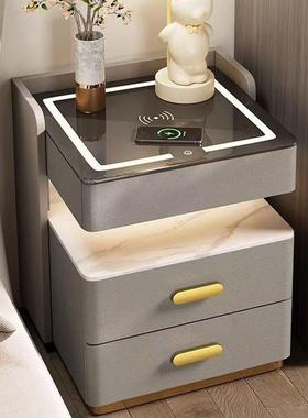 轻奢木功智能床头柜家用多能无线充简约代卧室现客厅实收MRE纳窄