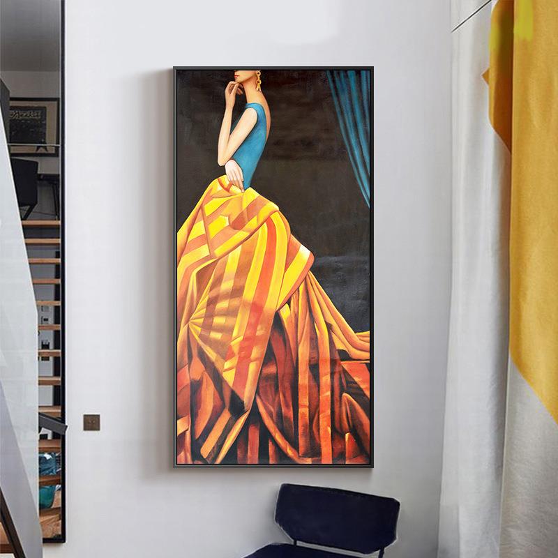 关工作室创意MAT672挂画现人代客厅样板玄间美女物抽象画厅走餐廊