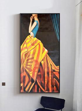 关工作室创意MAT672挂画现人代客厅样板玄间美女物抽象画厅走餐廊