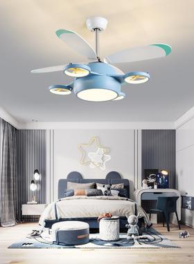 公主女儿童房吊吊灯男孩孩卡通创风扇灯AHV家用一体意扇电扇灯