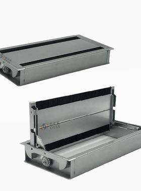 欧特斯线办公桌铝QIV金盖双开缓冲线盒电脑台穿线孔桌合面带毛刷