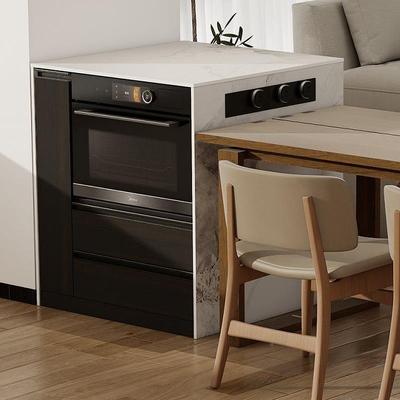 A&多可定岩板窄岛台能头小岛台柜独单单个餐桌功伸缩中BFT导倒吧