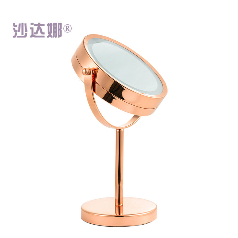 便携双面LED旋转台式化妆镜