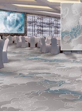 开利地毯蓝色多字河系列代简约流线条商用瑙酒现店写楼会议室VGP