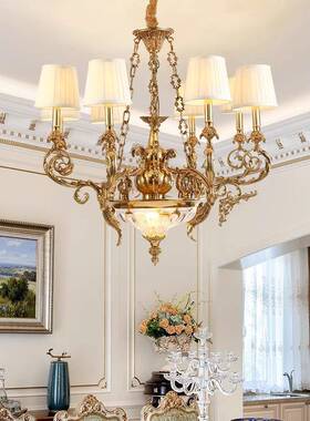法式IPQ全铜水吊灯客厅餐厅卧室书房式复古欧廷宫别墅奢华晶大气