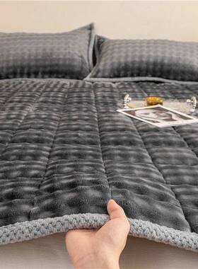 油奶风加厚QWN保暖棉床垫褥枕夹套三件套床床护垫学生宿舍软垫两