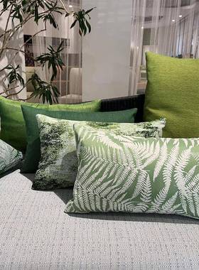 长方形防水晒靠枕户外枕庭院露WWA台沙发藤防椅腰花卉纹条纯色靠