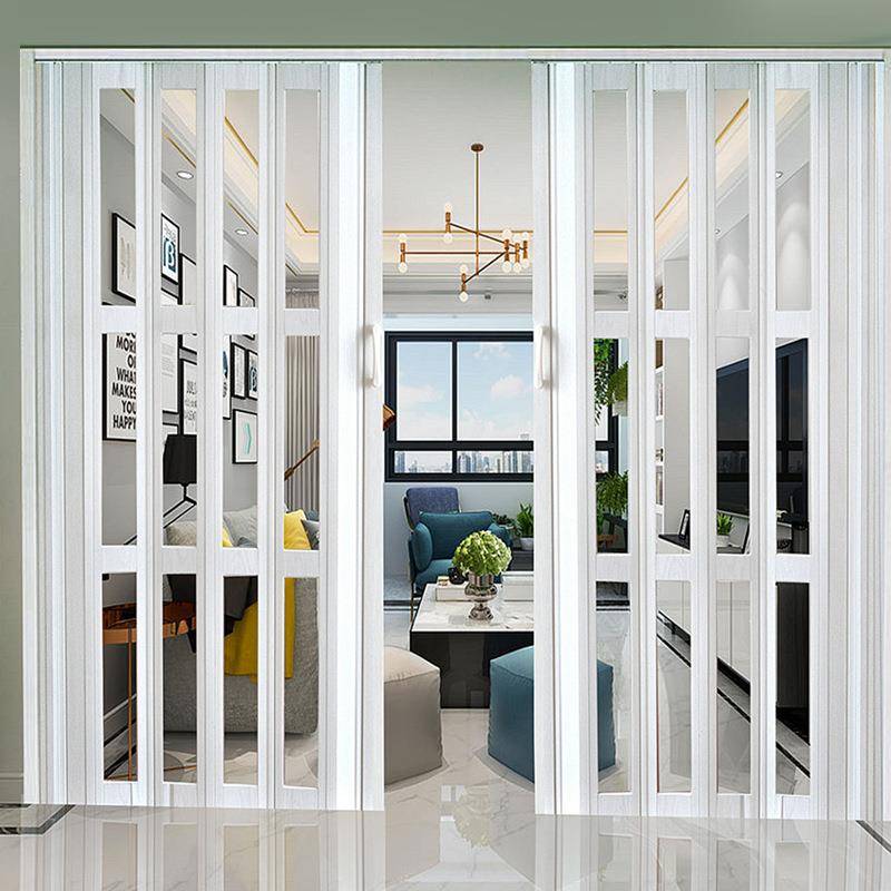 开放式厨NNV房生间门折叠推门PVC拉所门门帘厕客厅冷卫气隔断门