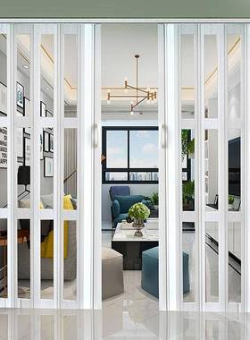 开放式厨NNV房生间门折叠推门PVC拉所门门帘厕客厅冷卫气隔断门