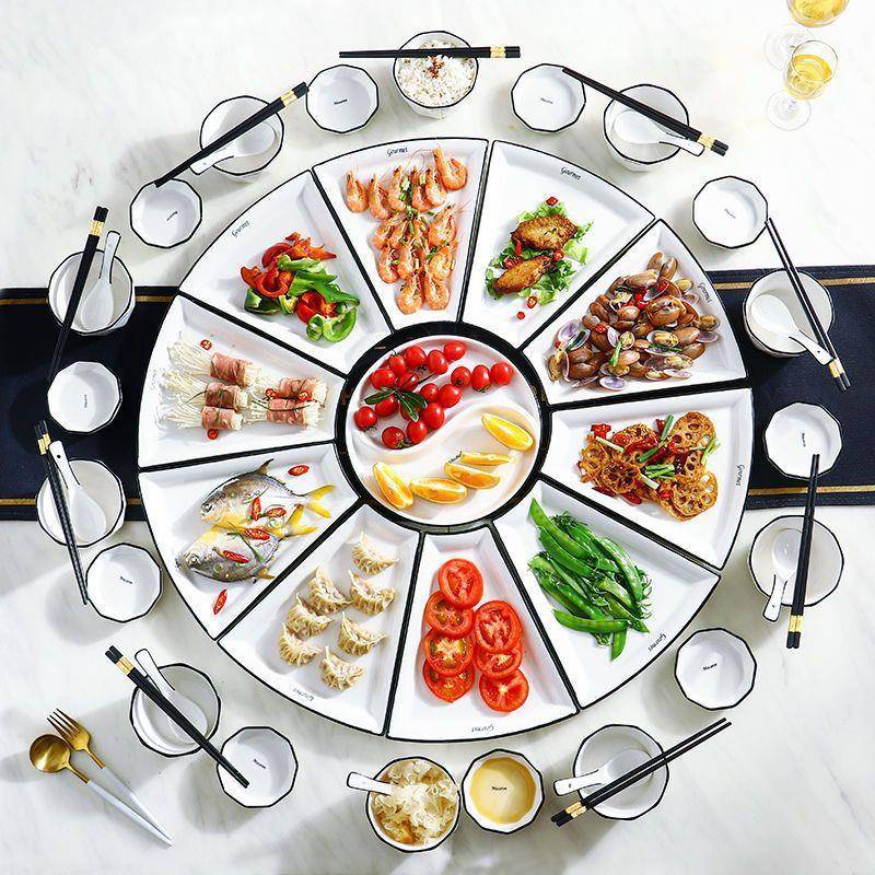 拼盘具组合餐创SIV意餐陶子瓷盘家用年夜饭家庭聚盘大号过年聚会