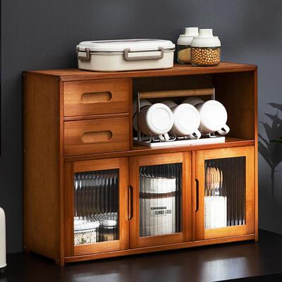 I1桌面边柜厨房储物子台面收FIP碗餐柜柜置物架纳橱柜茶具家用茶