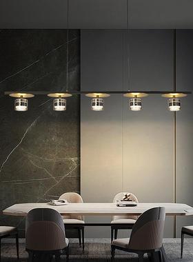 意式极简餐厅厅吊灯黑色后现代50951轻吧奢台样板房设计师条长饭
