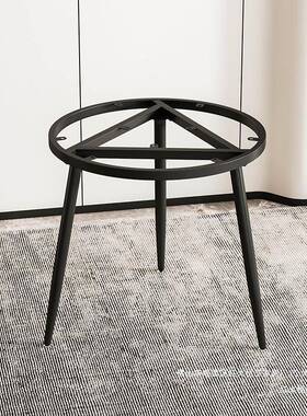 铁圆形金JJX属桌座腿支架阳台茶桌腿脚岩板茶几边几架艺底桌脚圆