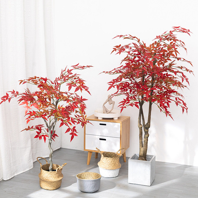 绿植假红枫树盆栽植物造景枫叶装饰花客厅室内摆件大型假花卉