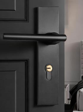 用通用型卧室室内吸SFB静音房门分锁木门锁门磁把体手锁具黑色家