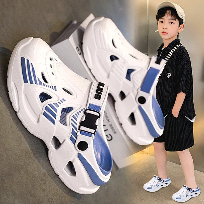 儿童洞洞鞋男童外穿拖鞋2026新款夏季防滑防臭软底中大童沙滩凉拖