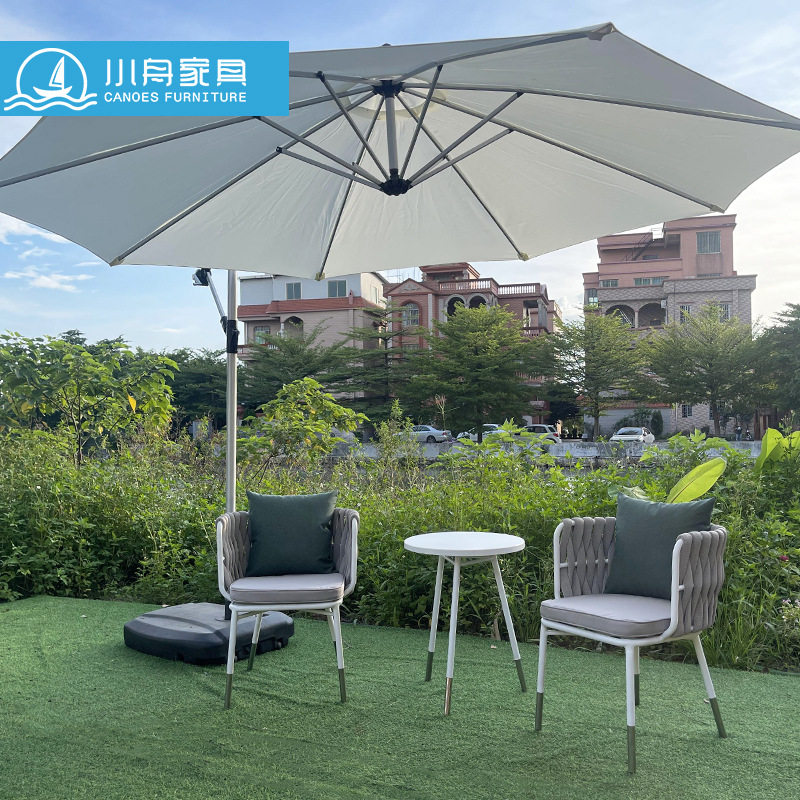 户外绳编桌椅创意天台藤椅别墅庭院休闲室外花园民宿藤编椅子组合