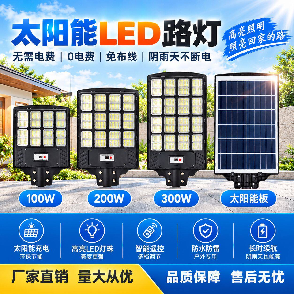 太阳能户外灯庭院灯家用人体感应室外一体化太阳能灯led照明路灯