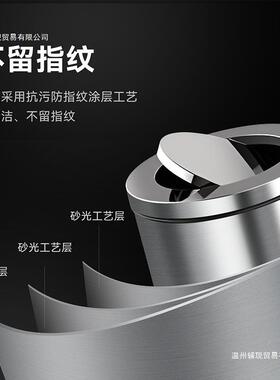 不钢翻盖垃圾桶商廊用大容锈量商影场洗手间院广场走过道F98TT6MT