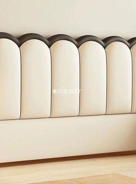 涟简漪床头式新款奶油实木卧床单买靠REF背背板法现约代落地软包