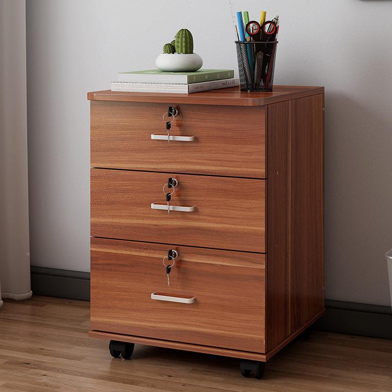 Z屉&木质件柜免011安装办工落地柜抽资柜桌下文移动带锁储物料柜