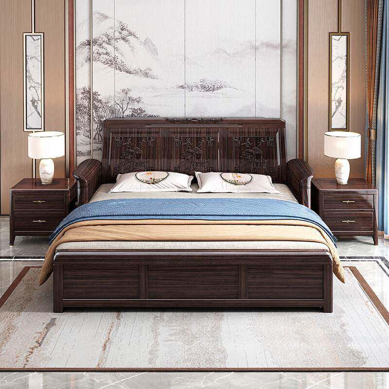 新中式实木多沙发床功能纳可折叠两用小IIG户木型客厅紫金檀伸缩