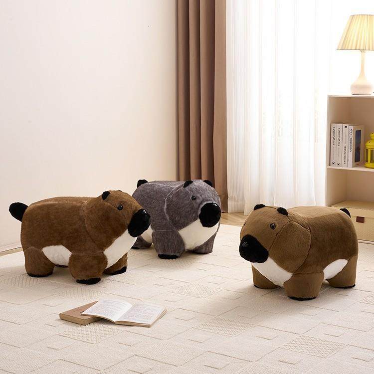 土拨鼠造型BDW凳子网童红物椅创意客动座厅儿凳卡通宠物玩偶坐凳